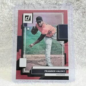 5/$20 Mint 2022 Donruss Framber Valdez Red Holo Foil MLB Card 175!!